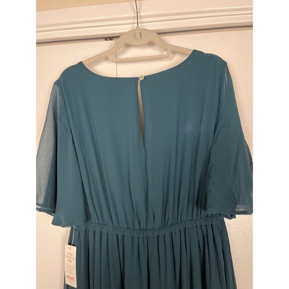 Show Me Your mumu Emily Empire Maxi Dress Emerald Green Chiffon Classic - Picture 8 of 8